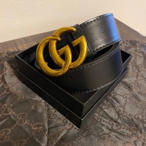 Gucci GG belt black & gold